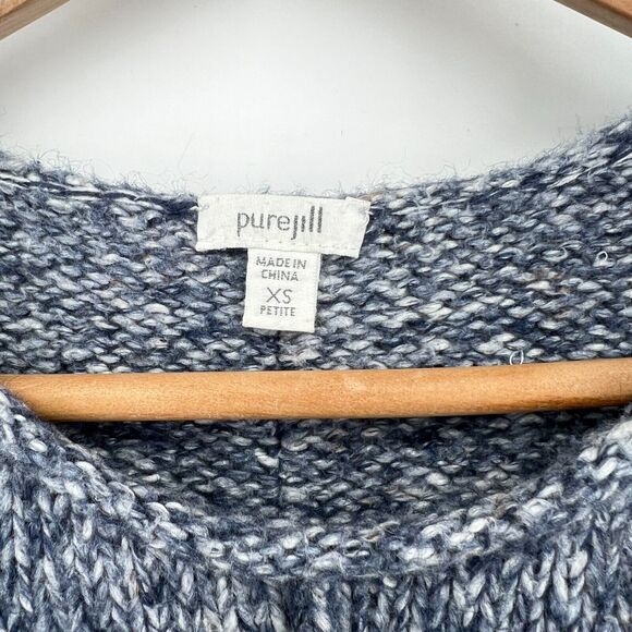 Pure Jill Blue Knit Pullover Cotton Blend Sweater Women's XS Petite - Picture 3 of 6